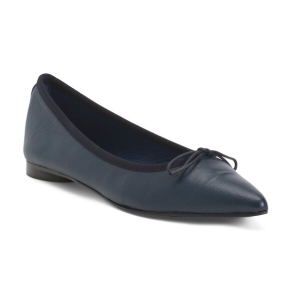NUR ITALY Navy Made In Italy Leather Isabella Flats - Picture 4 of 4